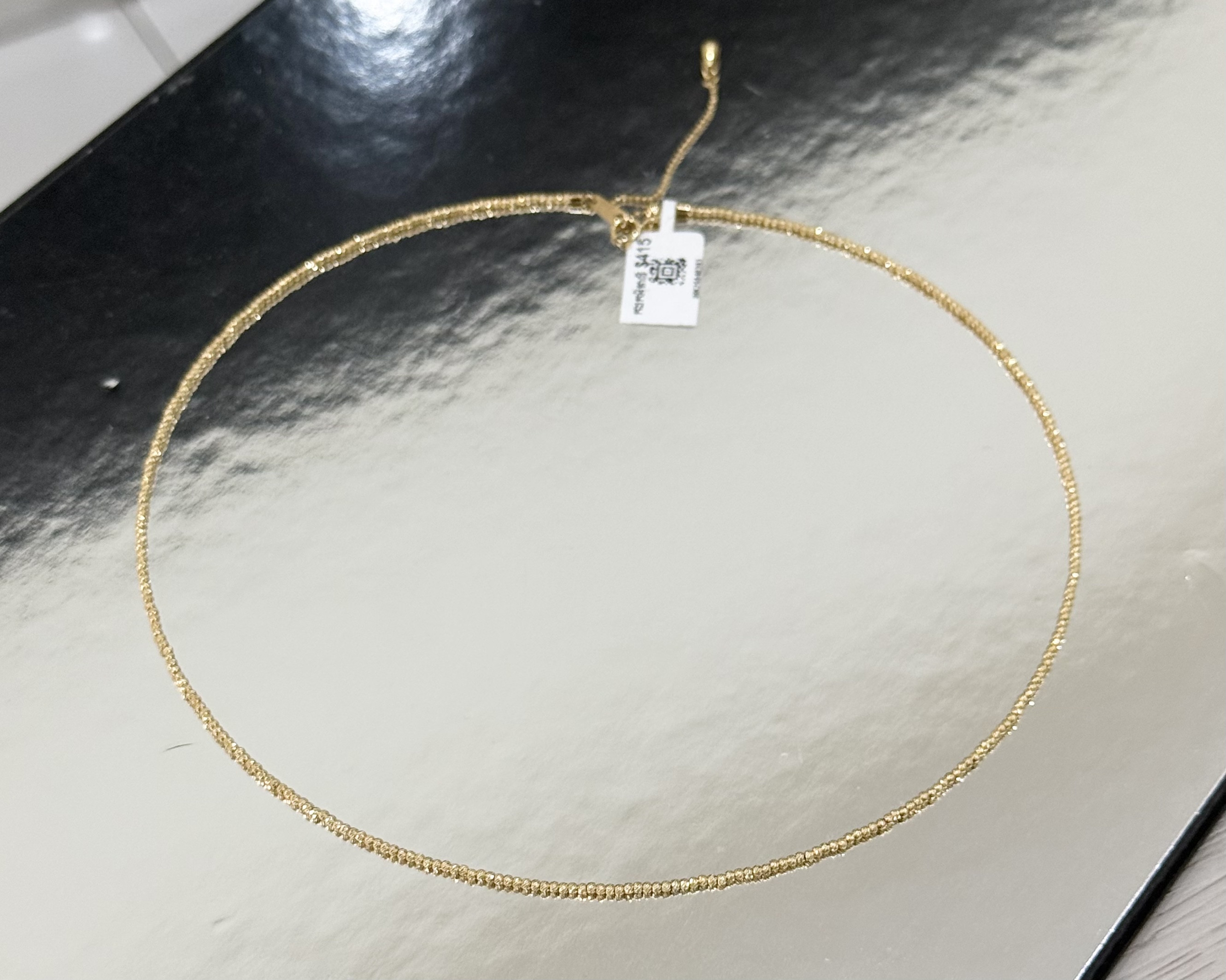 Round Rope necklace ,Italy Gold 18K